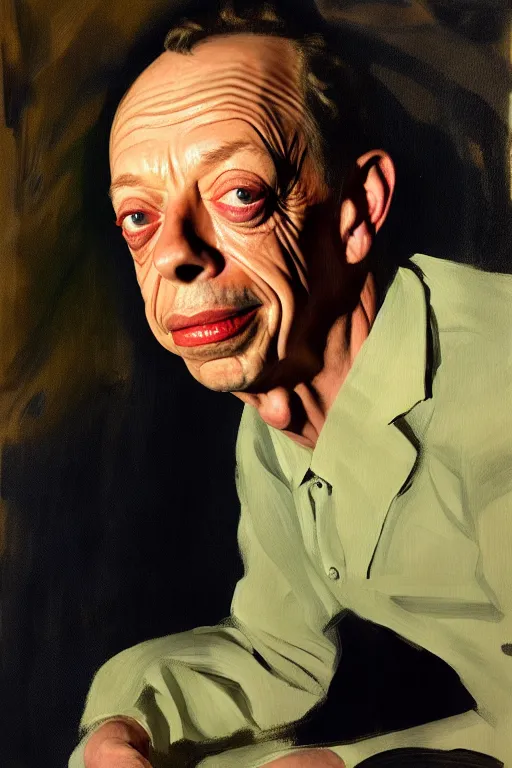 Image similar to portrait of don knotts sitting with full face full figure seductive sensual alluring attractive, in the style of expressionism, artstation, trending, andrew wyeth, jamie wyeth, john singer sargent,