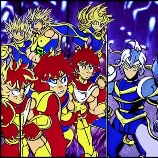 Prompt: saint seiya knights of the zodiac in the style of sesame street