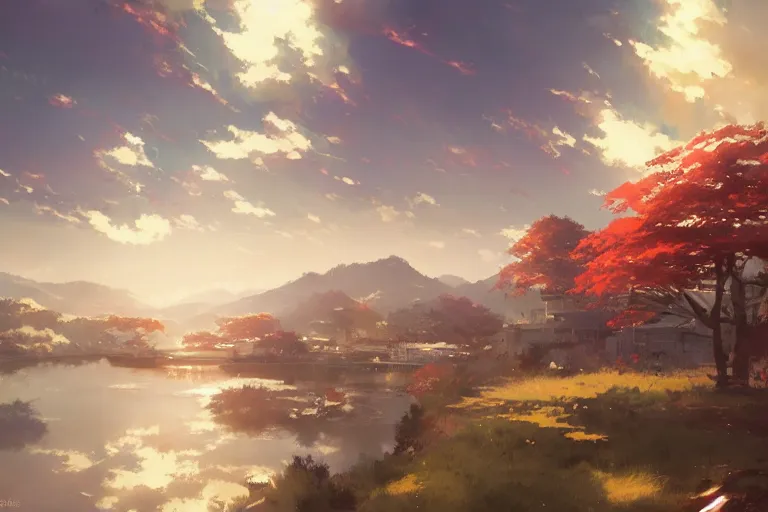 Image similar to anime kyoto animation key by greg rutkowski