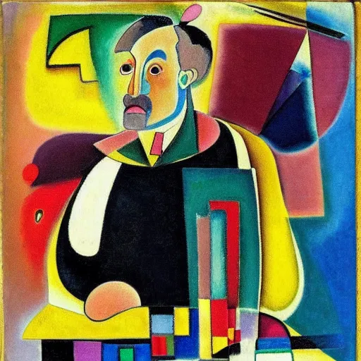 Prompt: “ portrait of a mid aged man, kandinsky ”