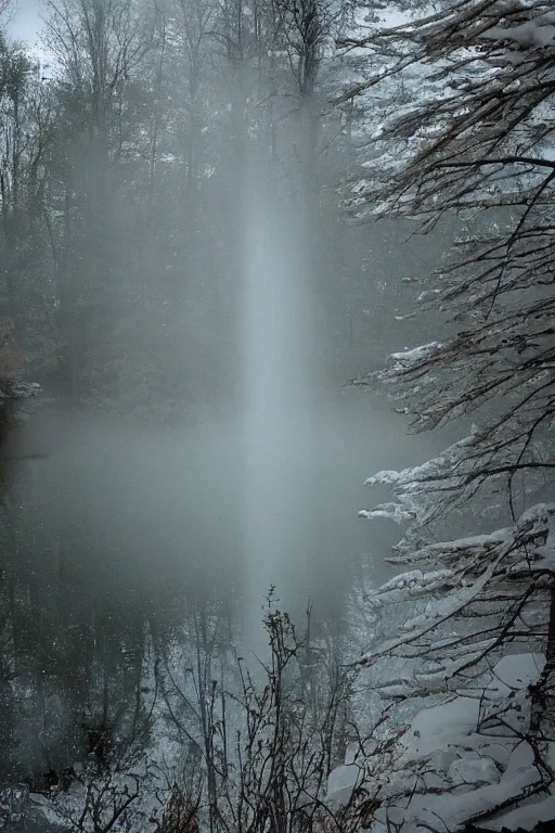 Image similar to brocken spectre, ghost of the lake, magic portal