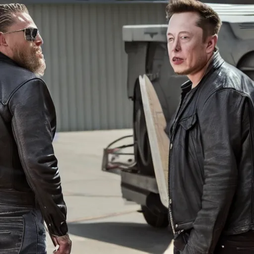 Image similar to Elon Musk in Sons of anarchy very detail4K quality super realistic