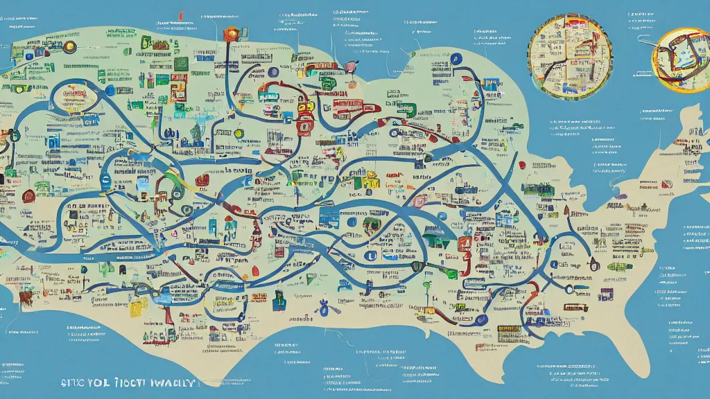 Prompt: pixar - style individual historian subway map