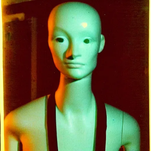 Image similar to Shakey VHS found footage of a mannequin in the backrooms. Liminal. grainy.