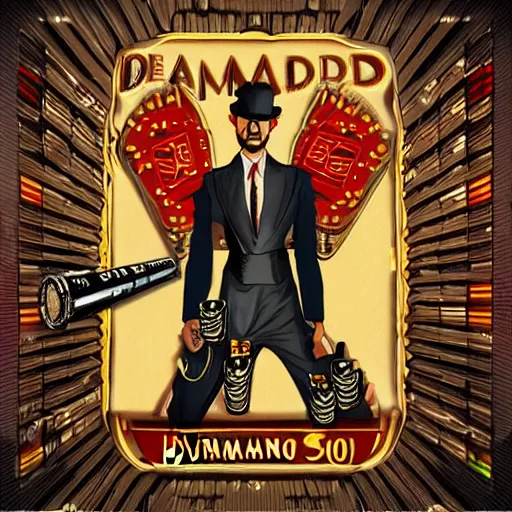 Image similar to humanoid discord logo gambling, drinking alcohol and smoking in New York City, decade 20s, old film, digital fantasy art, trending in deviantart, hyperdetailed, high quality, cinematic