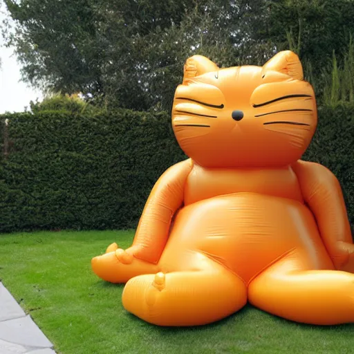 Prompt: inflated latex Garfield