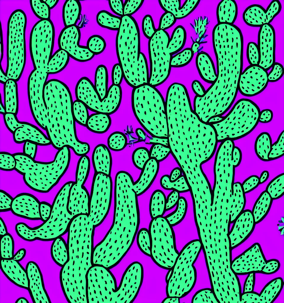 Image similar to cactus outline blacklight poster