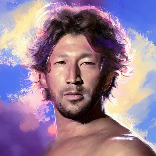 Image similar to beautiful portrait of Kenny Omega , painterly, brush stroke oil painting, Tankōbon, dynamic lighting, imagine fx, artstation