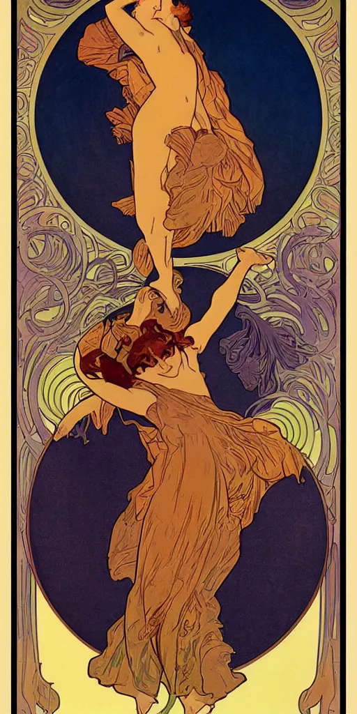 Image similar to Garfield poster style by designer Maurice Pillard-Verneuil, alphonse mucha, maxfield parrish