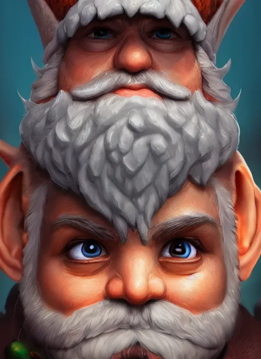 Image similar to a highly detailed and hyperrealistic airbrush painting of a gnome mage, trending on artstation, unreal 5, daz, hyperrealistic, world of warcraft, pathfinder, rpg, roleplay