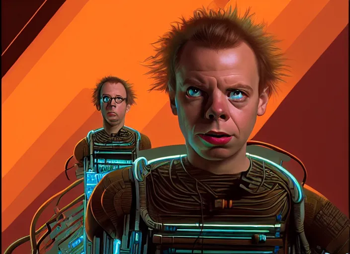 Prompt: young rick moranis in the fifth element, far future, highly detailed, trending on artstation, intricate, cinematic composition, by rutkowski