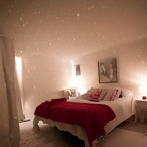 Image similar to why is it snowing in my bedroom?,