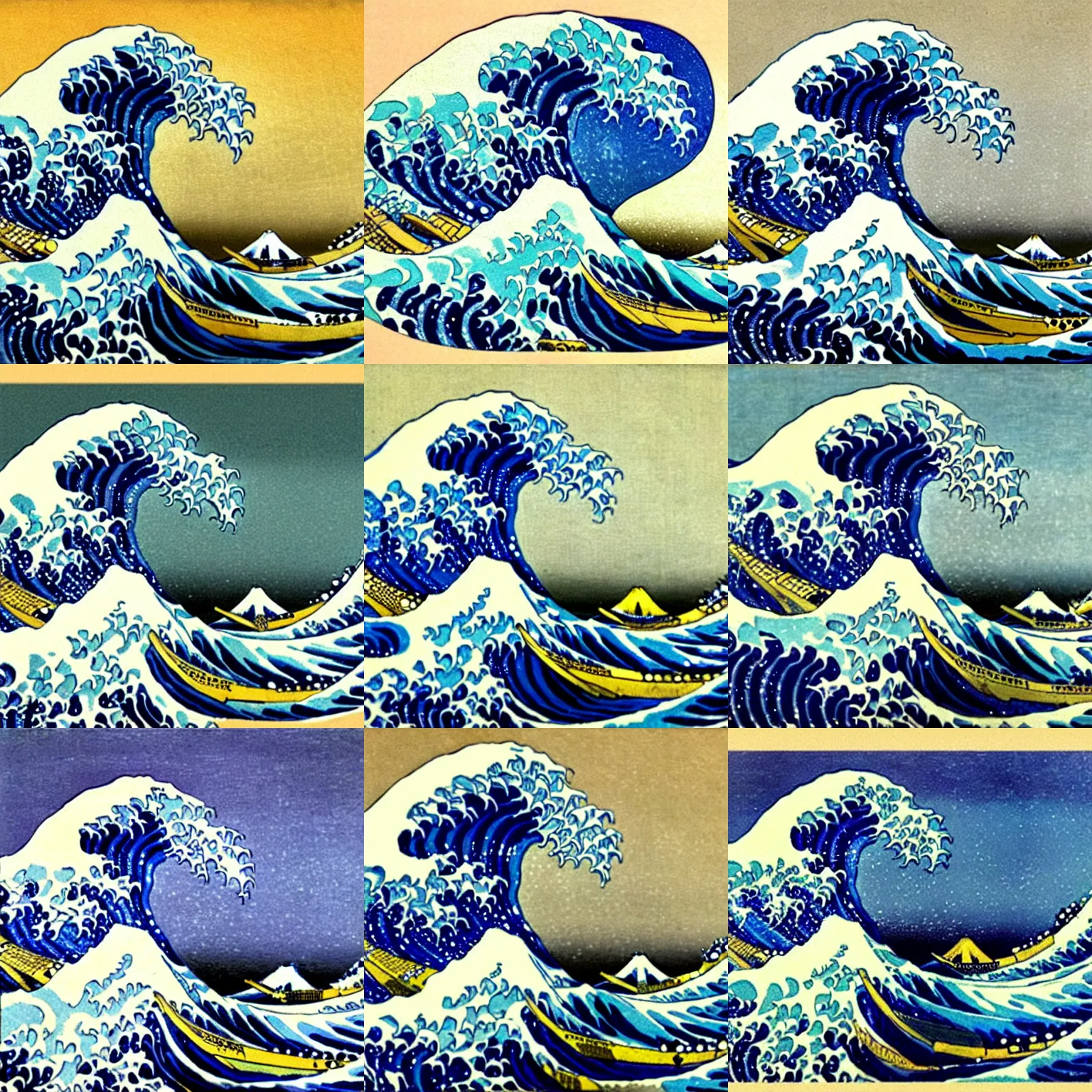 Prompt: The Great Wave Off Kanagawa. Vincent van Gogh, 1889