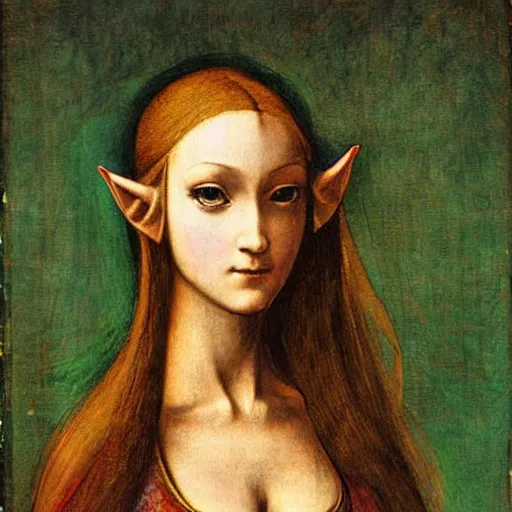 Prompt: princess zelda, by leonardo da vinci, painting