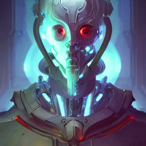 Prompt: a portrait of a evil cybernetic priest, cyberpunk concept art by pete mohrbacher and wlop and artgerm and josan gonzales, digital art, highly detailed, intricate, sci-fi, sharp focus, Trending on Artstation HQ, deviantart, unreal engine 5, 4K UHD image