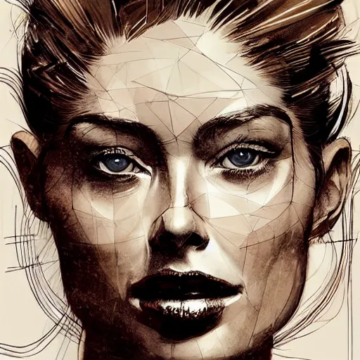 Prompt: a realistic yet sketched doutzen kroes, trending on artstation, by archan nair and marlene duma, intricate details, in the style of frank auerbach, in the style of sergio aragones, in the style of martin ansin, in the style of david aja, in the style of mattias adolfsson