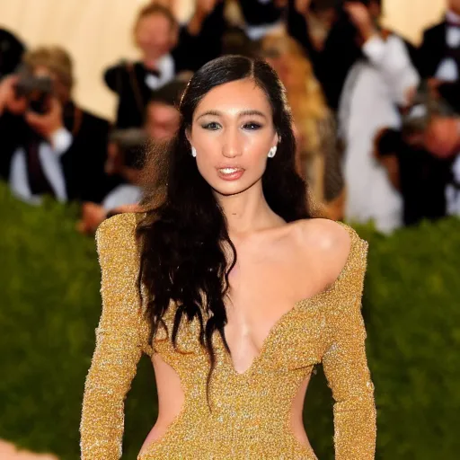 Image similar to Jesus Christ in the met gala with a beautiful Christian dress