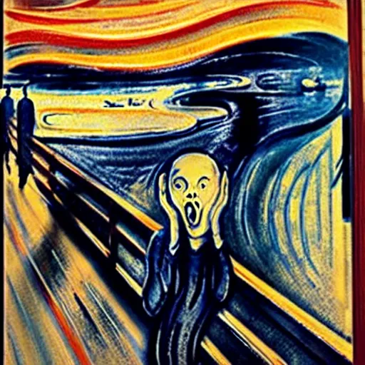 Prompt: the scream painted by Vitaly Bulgarov, 4k