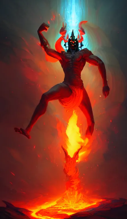 Image similar to the god hades, fire, hell, close up, sharp focus, digital art, concept art, dynamic lighting, character design by anna dittman, environment by jessica rossier