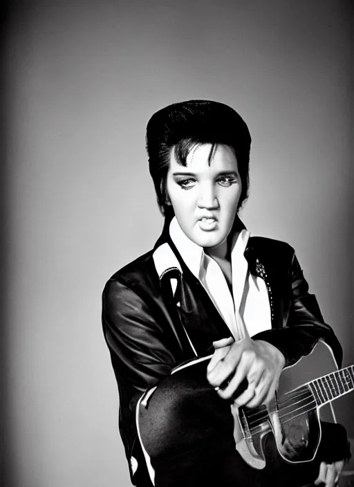 Image similar to photo closeup portrait of superstar elvis presley by steve mccurry