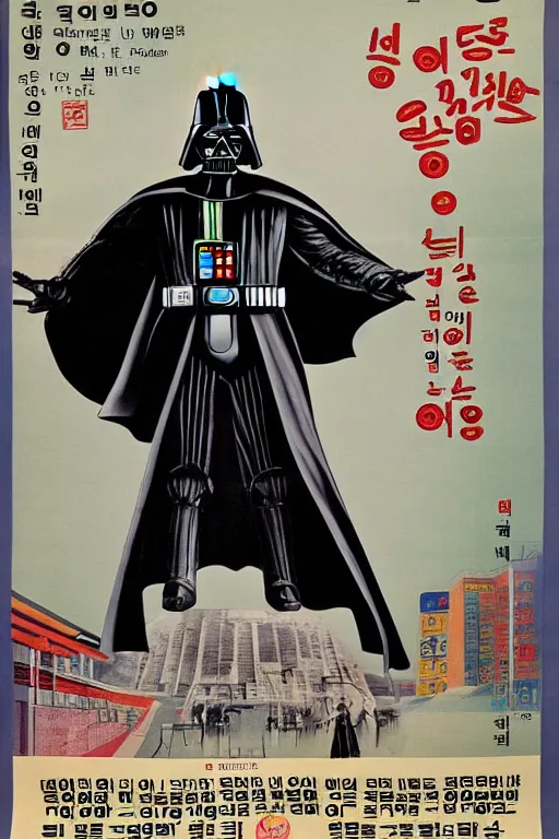 Prompt: korean propaganda poster for darth vader