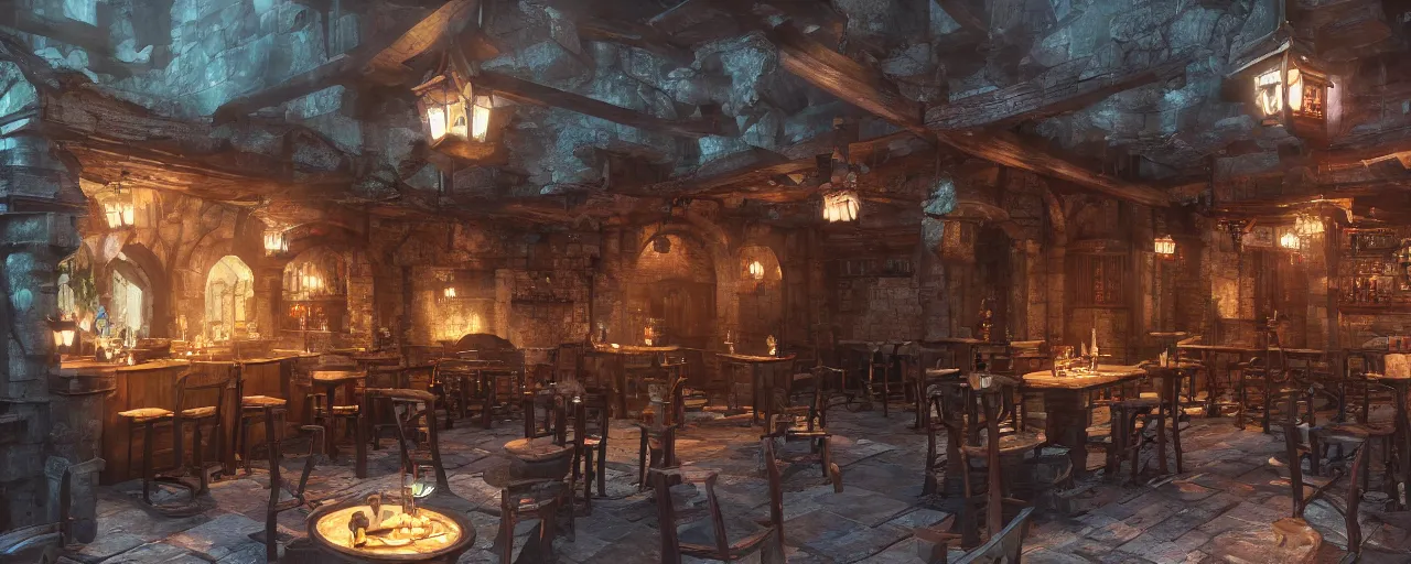 Image similar to tiny, medieval era tavern with exotic dancers, exterior, two stories, vaporwave aesthetics, 8 k uhd, unreal engine, octane render in the artstyle of finnian macmanus, john park and greg rutkowski