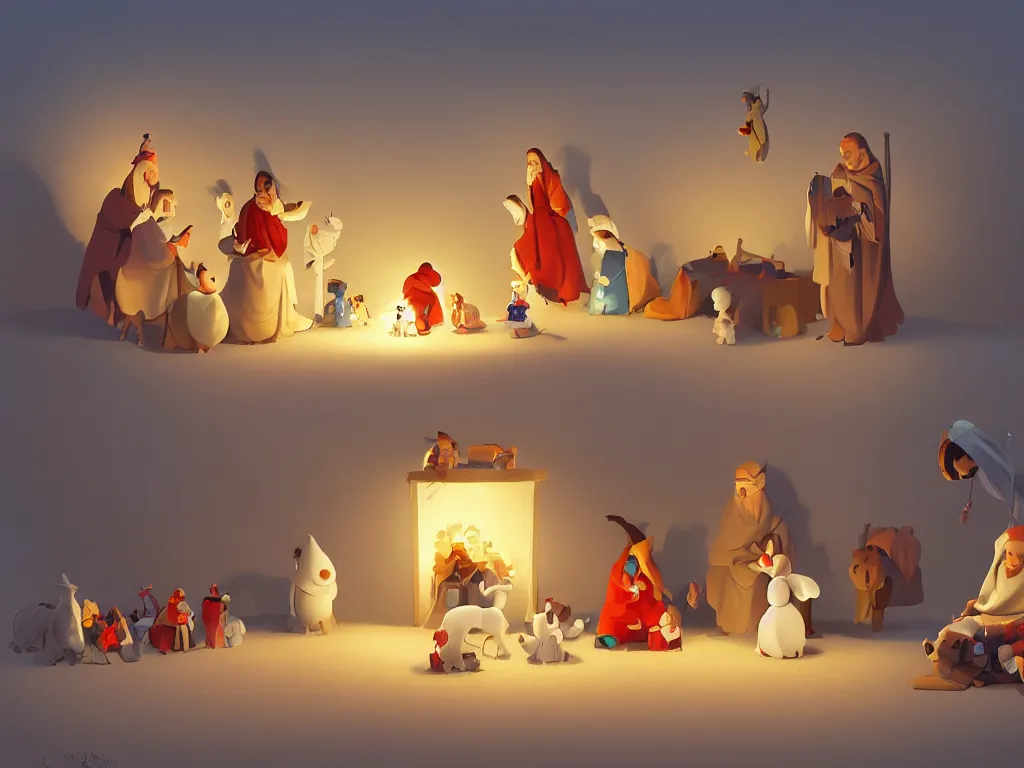 Image similar to the nativity, by goro fujita, trending on artstation, 8k, highly detailed, digital graphic art