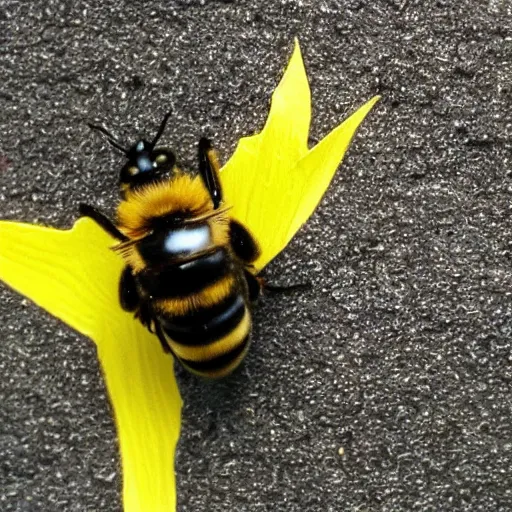 Image similar to a bee with a human head