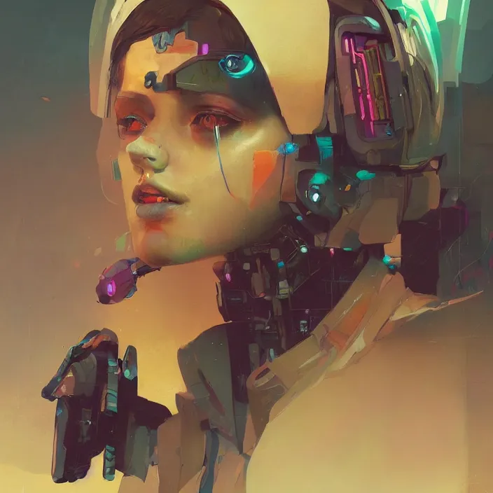 Prompt: a beautiful portrait painting of a cyberpunk girl by sergey kolesov and pascal blanche and sebastien plassard and greg rutkowski, in style of colorful comic. symmetry, hyper detailed. octanev render. trending on artstation