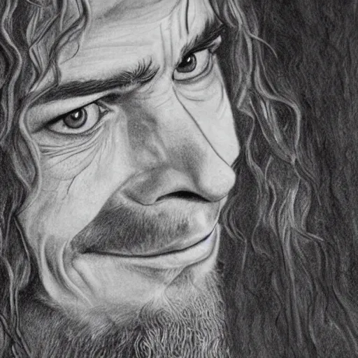 Prompt: adam ondra portrait, lord of the rings gandalf the grey, wizard, drawing