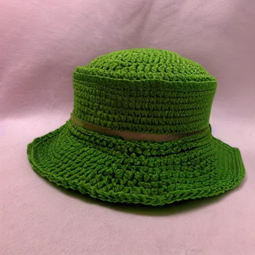 Image similar to crochet shrek bucket hat