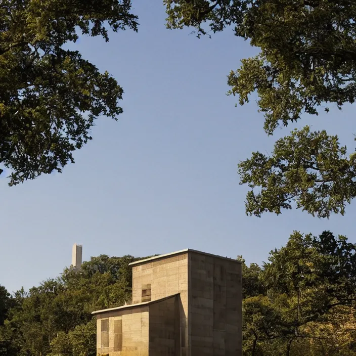 Prompt: a building in a landscape, unusual