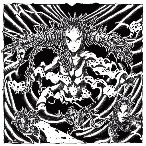Prompt: liminal space ultrakill level in weirdcore style by Kentaro Miura