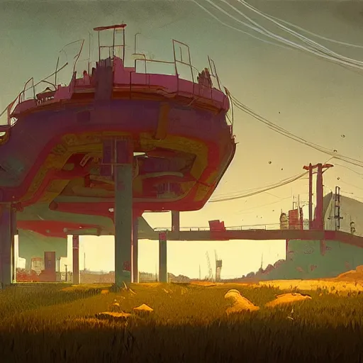 Image similar to concept art by simon stalenhag