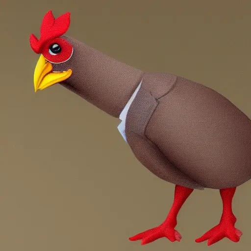 Image similar to a high quality photo of an antropomorphic chicken wearing a suit, 8k, digital art