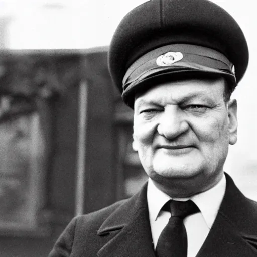 Prompt: herman goering in the style of postman pat tv show