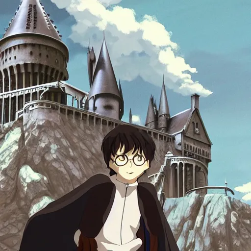 Prompt: film still of Harry potter Artwork by Dice Tsutsumi, Makoto Shinkai, Studio Ghibli