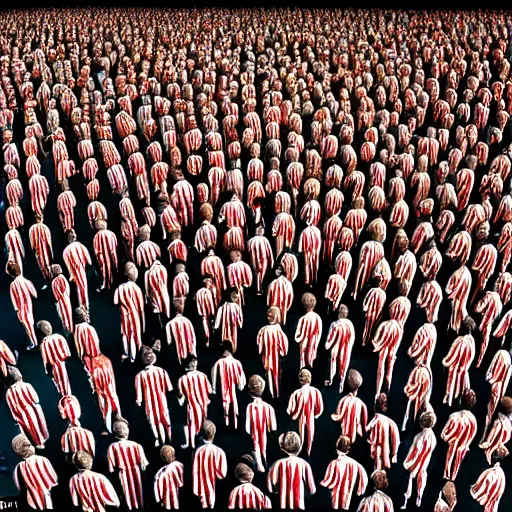 Image similar to hyperrealistic photography of highly detailed where's wally? by caravaggio and martin handford wiew from above