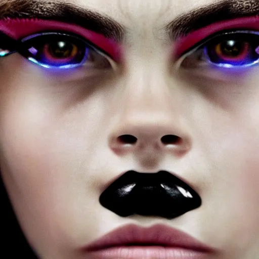 Prompt: cara delevingne standing, cyberpunk, closeup shot, 4k, beautiful, photo of the year