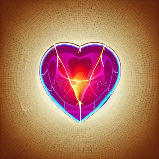 Image similar to mystic crystal heart logo, vector illustration