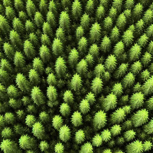 Image similar to a forest of marijuana plants the size of coastal redwood trees 4 k photorealism hd