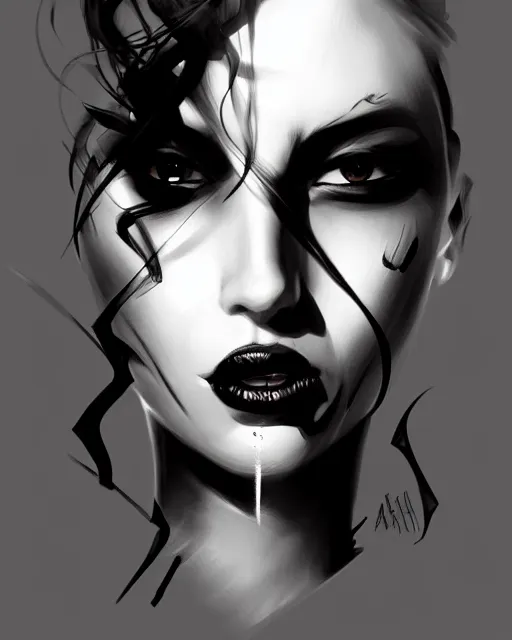 Image similar to black crimson ink smoke portrait of a fork, artgerm, wlop, artstation