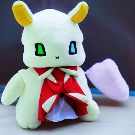 Prompt: cute fumo plush of the party healer who always mistargets and gets yelled at