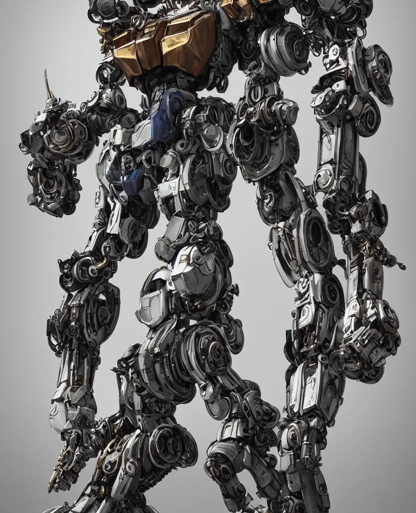 Prompt: hyper realistic mixed midea portrait of a beautiful mechanical steampunk gundam robot, stunning 3d render inspired art by P. Craig Russell and Barry Windsor-Smith, 8k octane beautifully detailed render, post-processing, fullbody, extremely hyperdetailed, intricate futuristic mechanic parts, ultra wide shot, epic composition, maya, blender, grim yet sparkling atmosphere, cinematic lighting + masterpiece, trending on artstation,