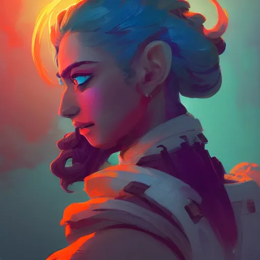 Image similar to profile portrait, maya ali mage, gloomhaven, dynamic lighting, gaudy colors, octane render aesthetic, matte painting concept art, official fanart behance hd artstation by jesper ejsing, by rhads and makoto shinkai and lois van baarle and ilya kuvshinov and rossdraws