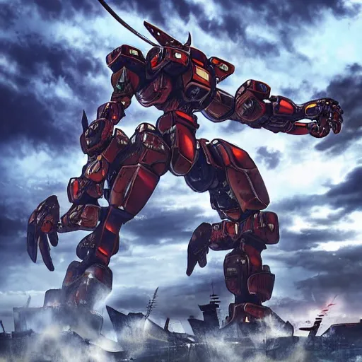 Prompt: samurai mecha, mecha suit, epic urban battle, Murata Yasushi Nirasawa Style, beautiful aesthetic, photorealistic, volumetric lighting, hyperrealistic, octane render, HDR, Production IG Studios Anime Style