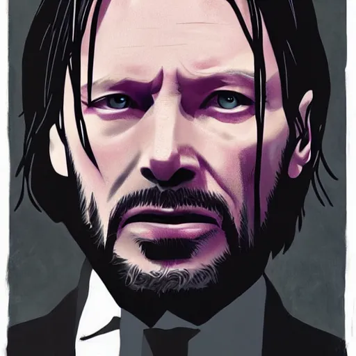 Image similar to thom yorke as john wick