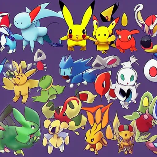 Image similar to all the pokemons together.