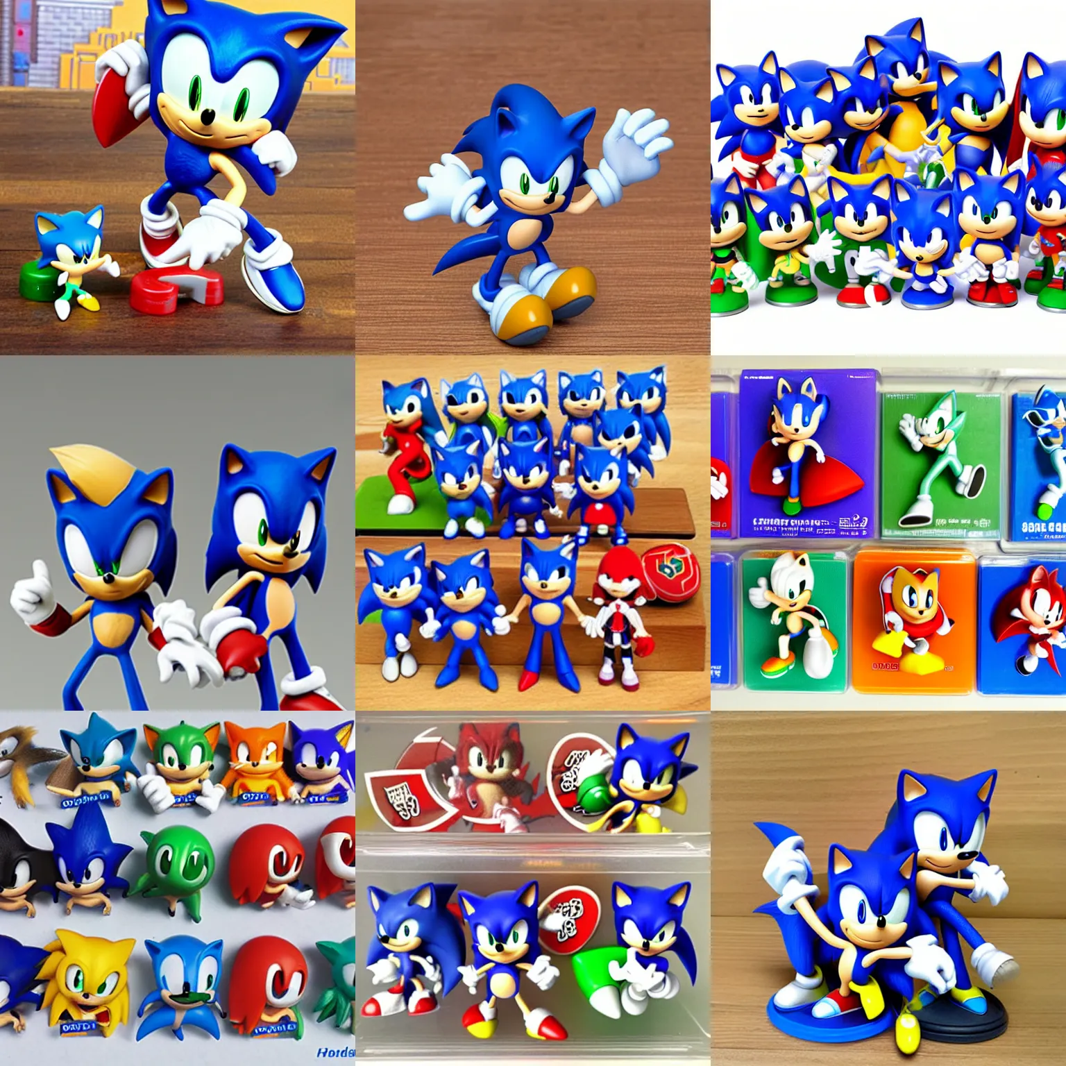 Prompt: Sonic The Hedgehog Gachapon collection (mint condition)