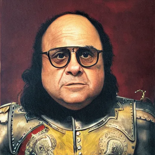 Image similar to portrait of danny devito as a spanish conquistador in mexico